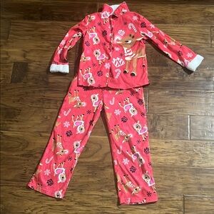 Kids Red Reindeer Pajama Set